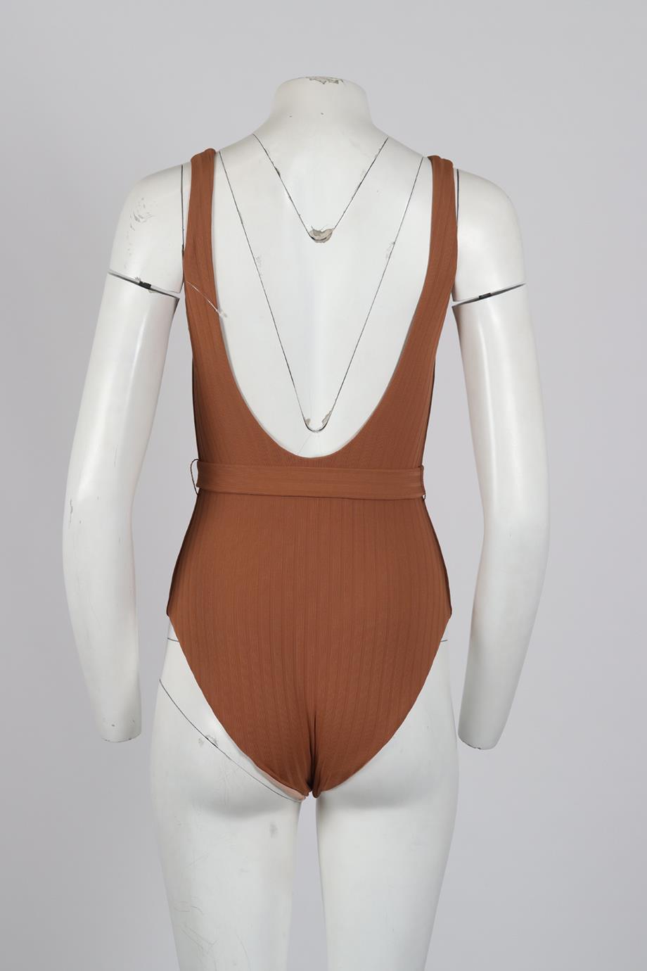 MELISSA OBADASH BELTED JERSEY SWIMSUIT UK 12