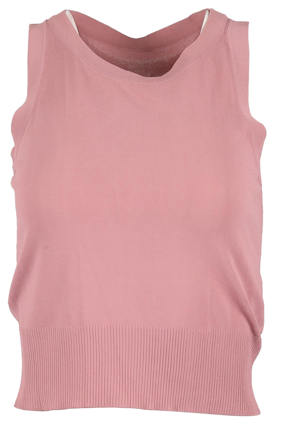 ALAÏA PINK KNIT TOP FR 38 UK 10