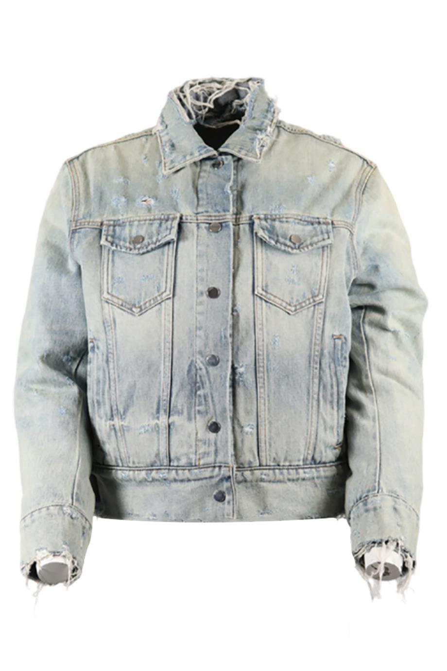 AMIRI REVERSIBLE COTTON AND DENIM JACKET UK 8