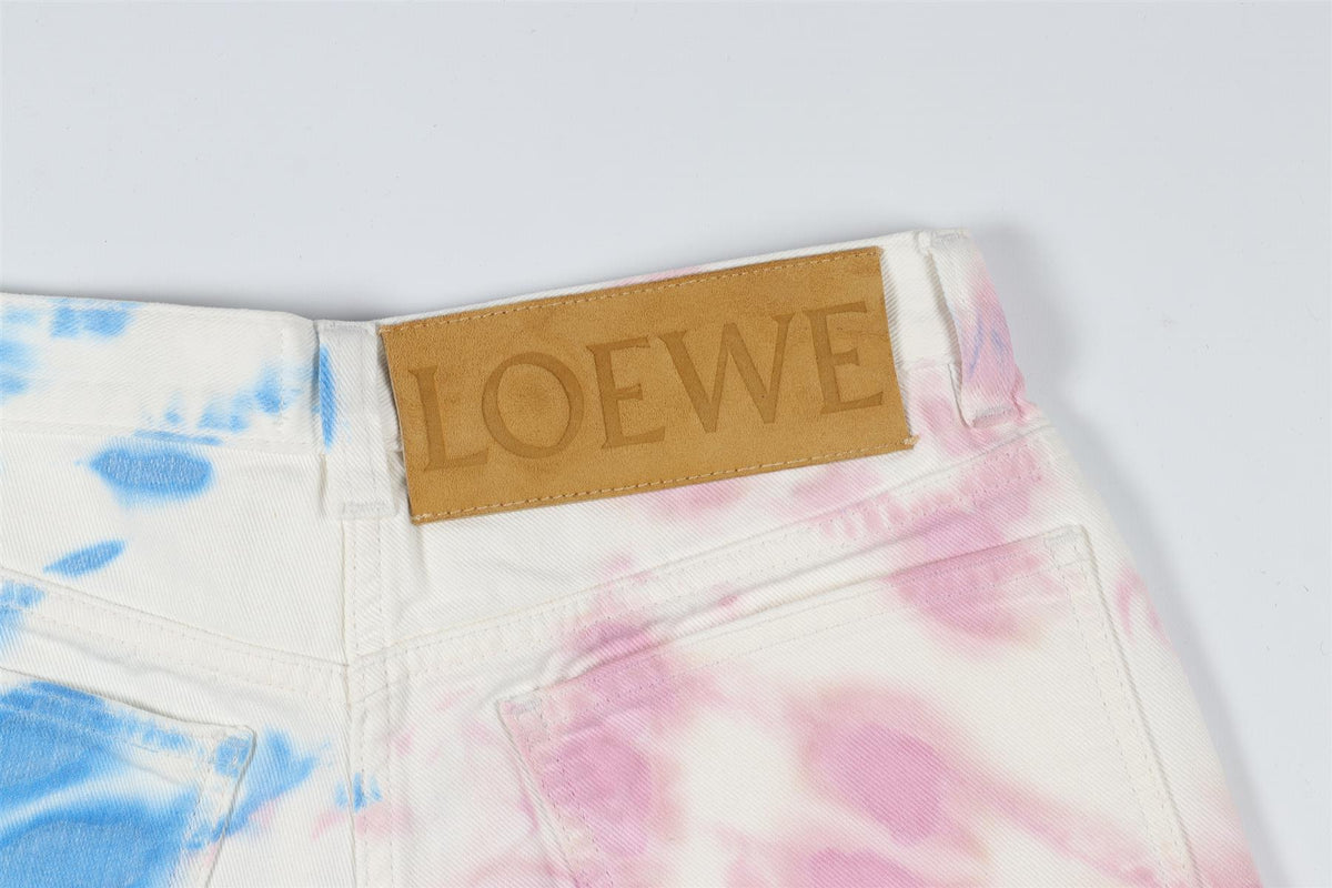LOEWE + PAULA'S IBIZA MULTI HIGH RISE DENIM SHORTS FR 36 UK 8