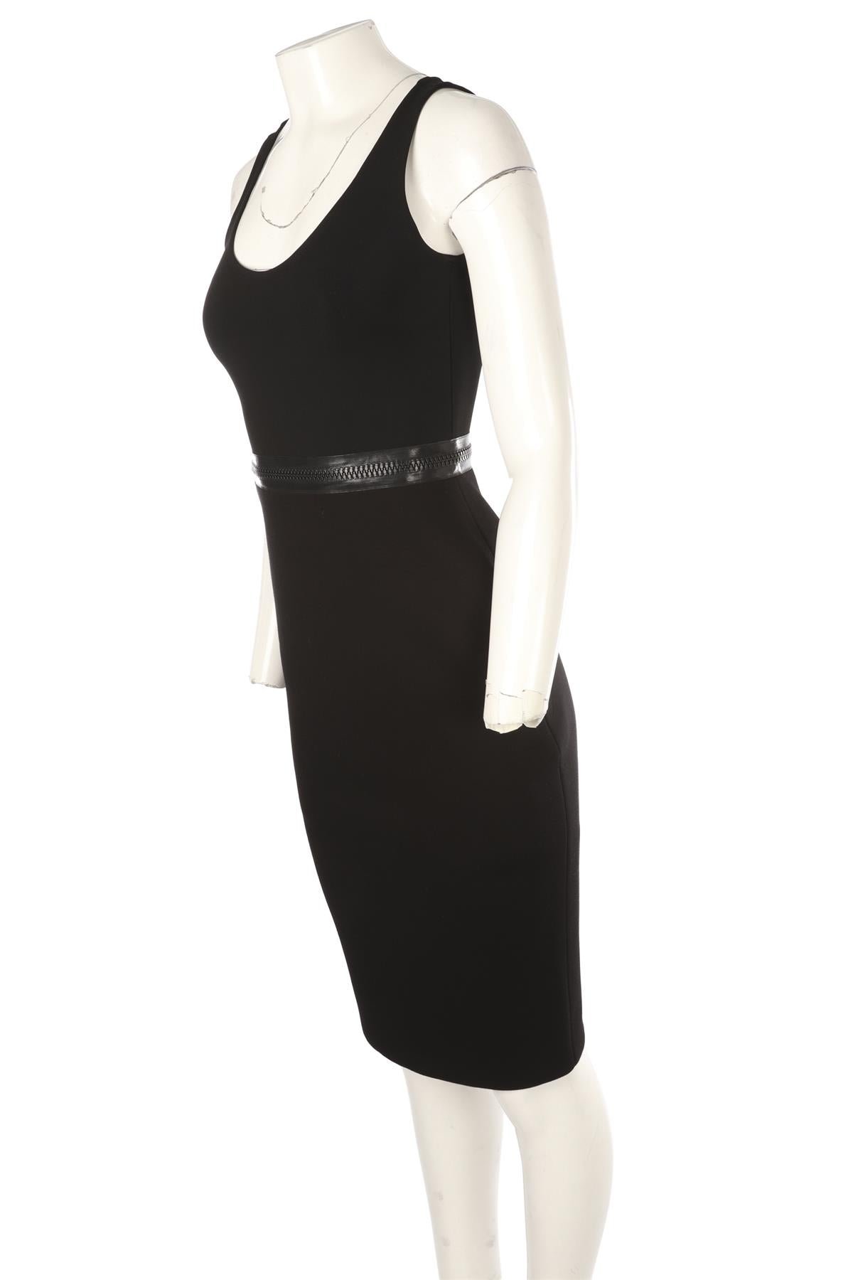 BLACK SCUBA MIDI DRESS