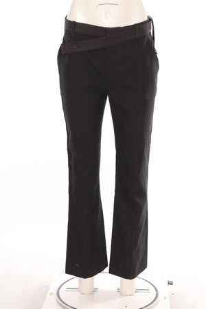 LOUIS VUITTON BLACK 2021 LINEN STRAIGHT LEG PANTS FR 38 UK 10