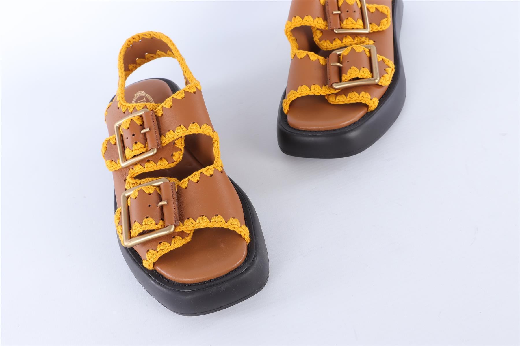 TOD'S BROWN LEATHER SANDALS EU 38 UK 5