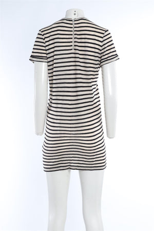 ALICE + OLIVIA CREAM LINEN MINI DRESS XSMALL