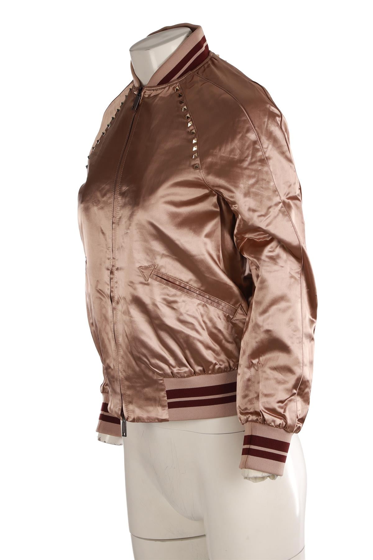 VALENTINO PINK SILK BOMBER JACKET IT 38 UK 6