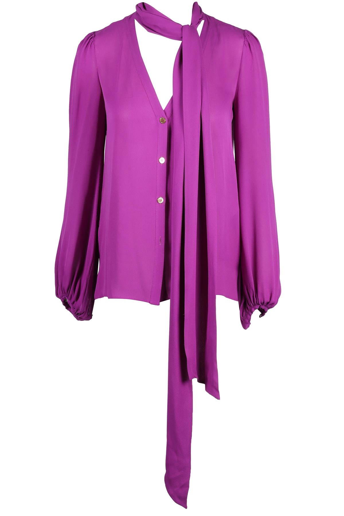 EMILIO PUCCI PURPLE SILK TOP IT 40 UK 8