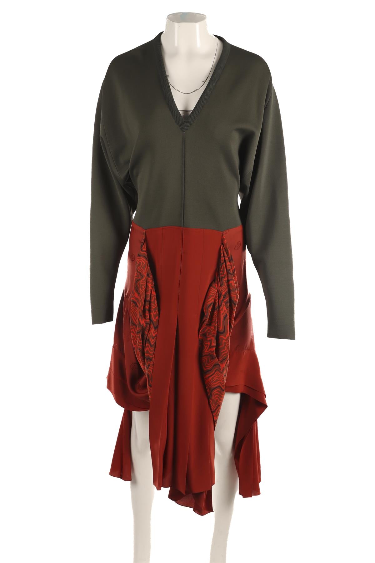 CHLOÉ GREEN SILK MAXI DRESS FR 38 UK 10