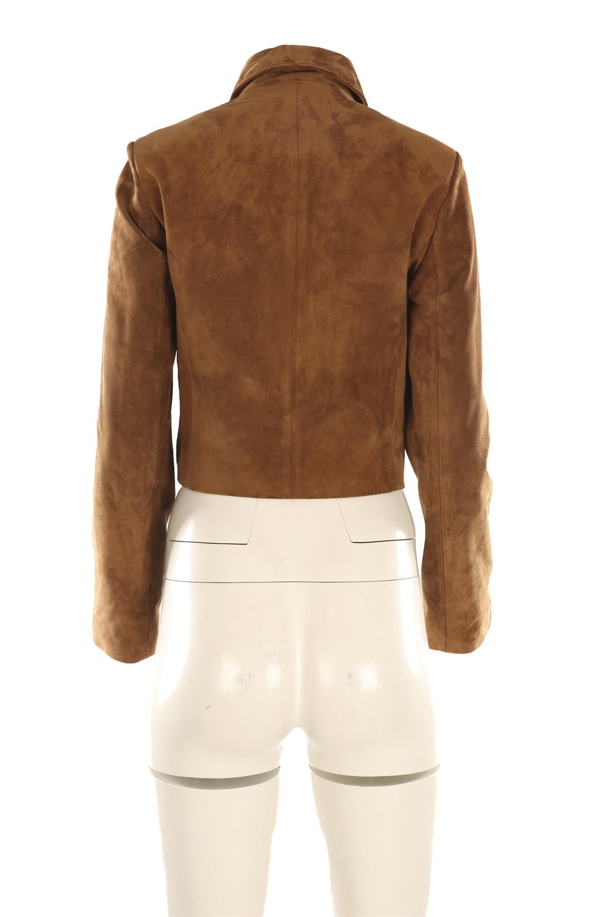 NOUR HAMMOUR BROWN SUEDE JACKET FR 36 UK 8