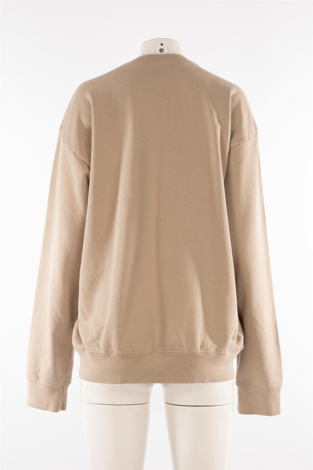 SPORTY & RICH BEIGE COTTON SWEATSHIRT MEDIUM