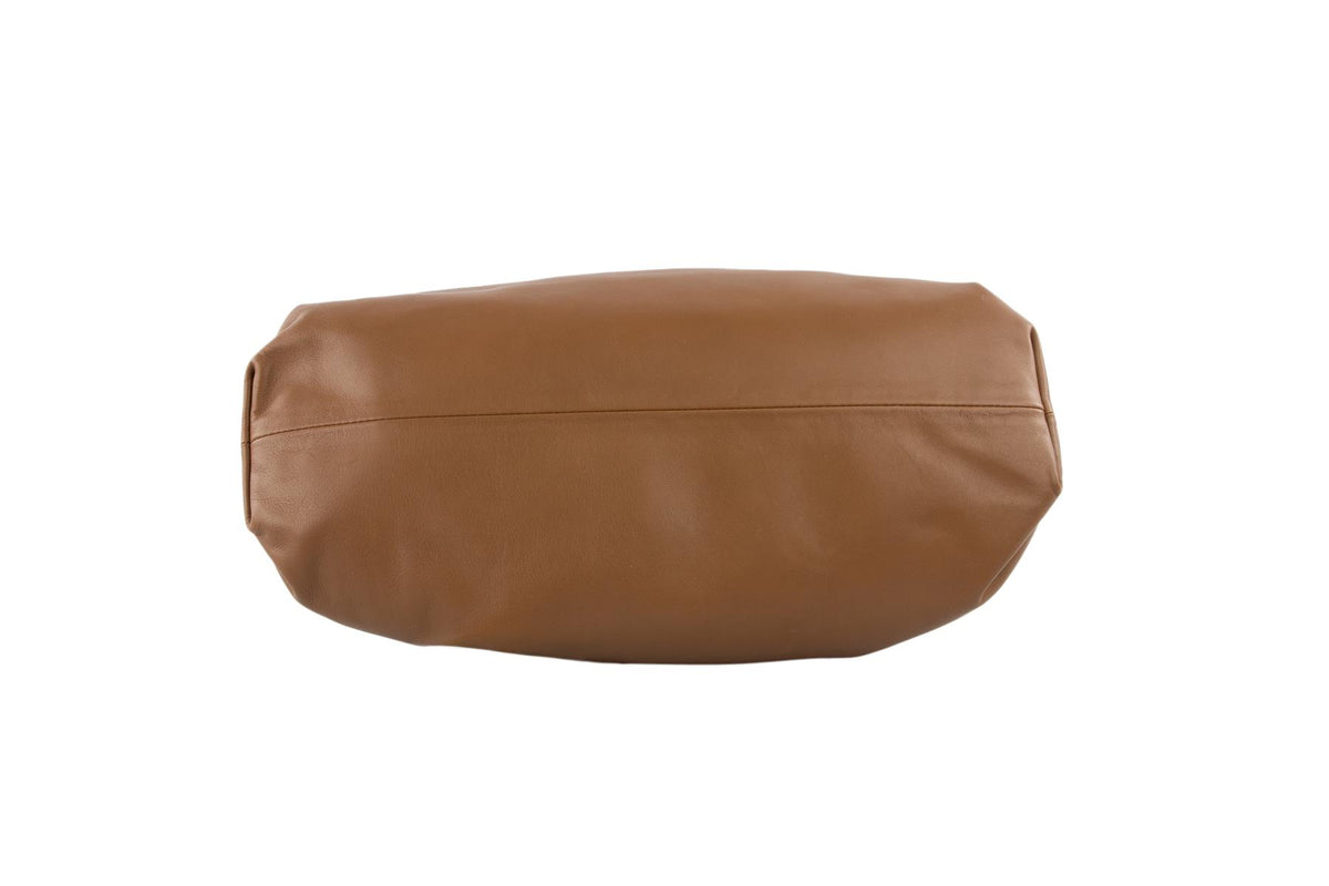 BOTTEGA VENETA BROWN POUCH LARGE LEATHER CLUTCH