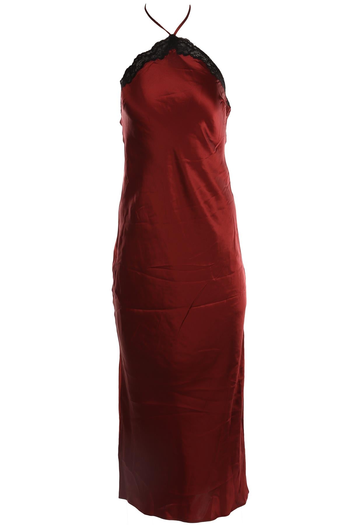 REFORMATION BURGUNDY SILK MAXI DRESS SMALL
