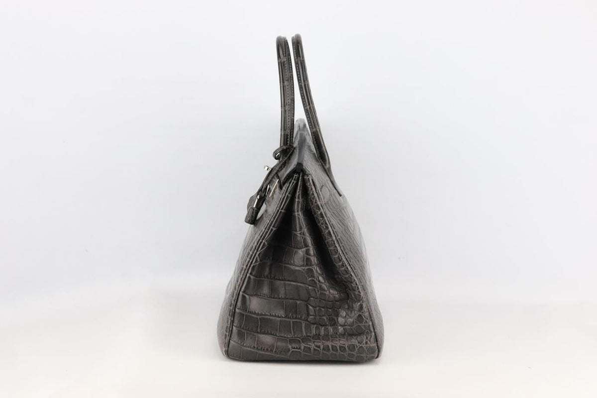 HERMÈS 2010 BIRKIN 35CM MATTE ALLIGATOR MISSISSIPPIENSIS LEATHER BAG