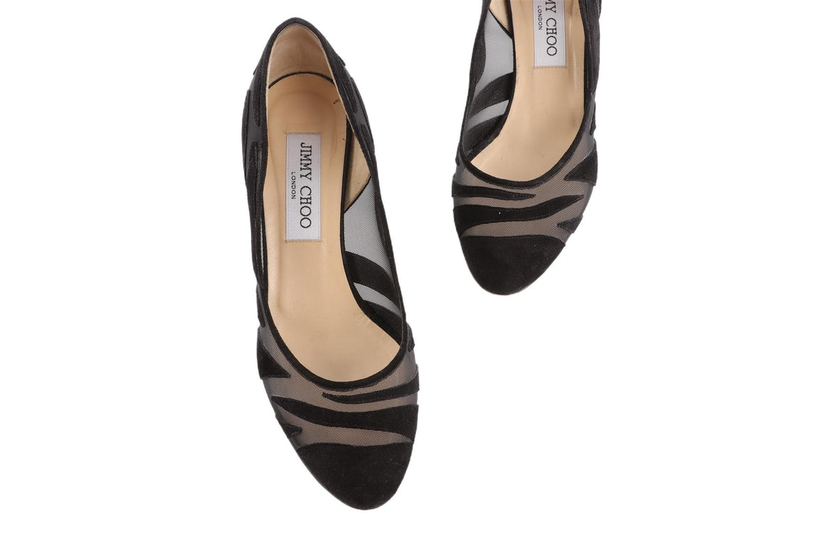 JIMMY CHOO BLACK SUEDE PUMPS EU 36.5 UK 3.5 US 6.5