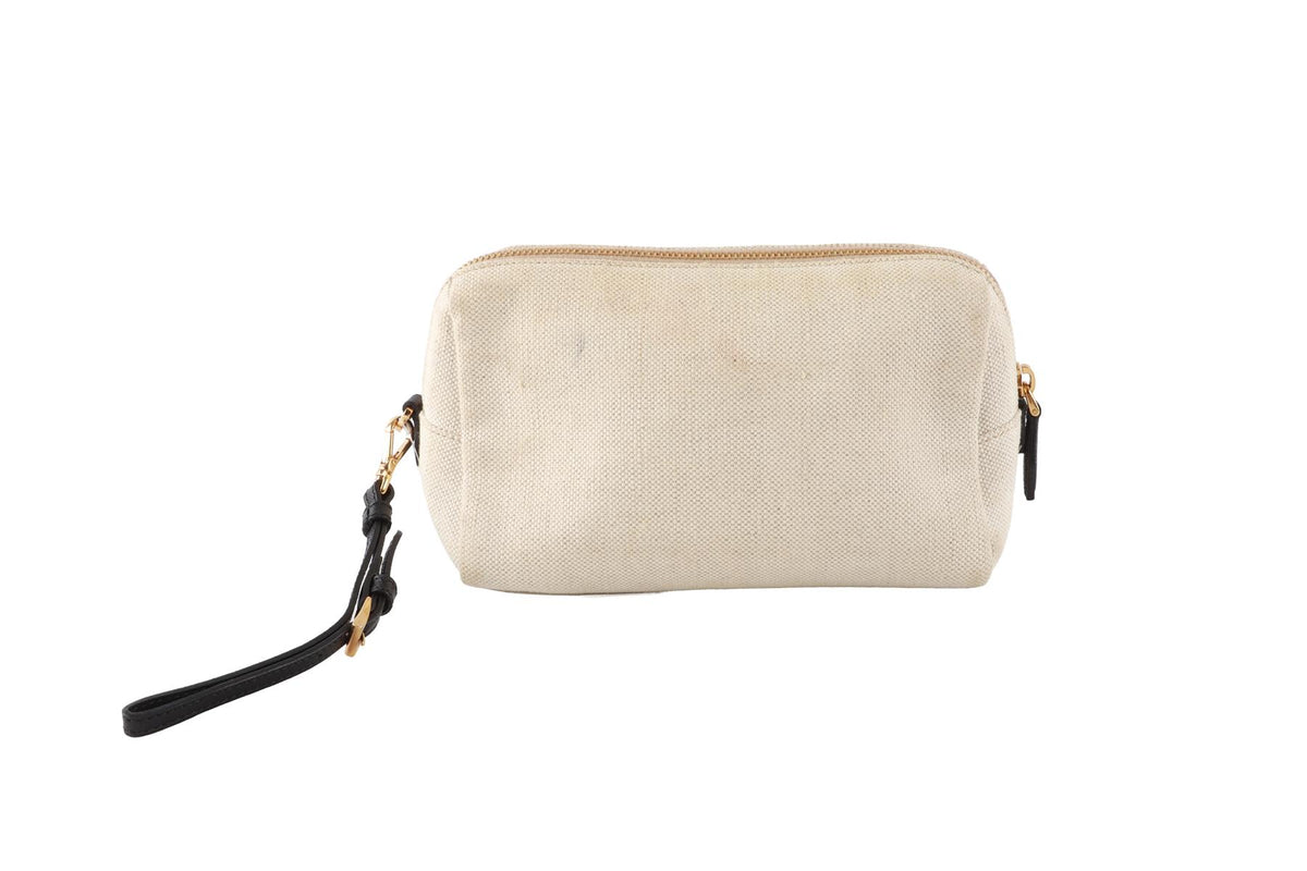 PRADA BEIGE CANVAS POUCH