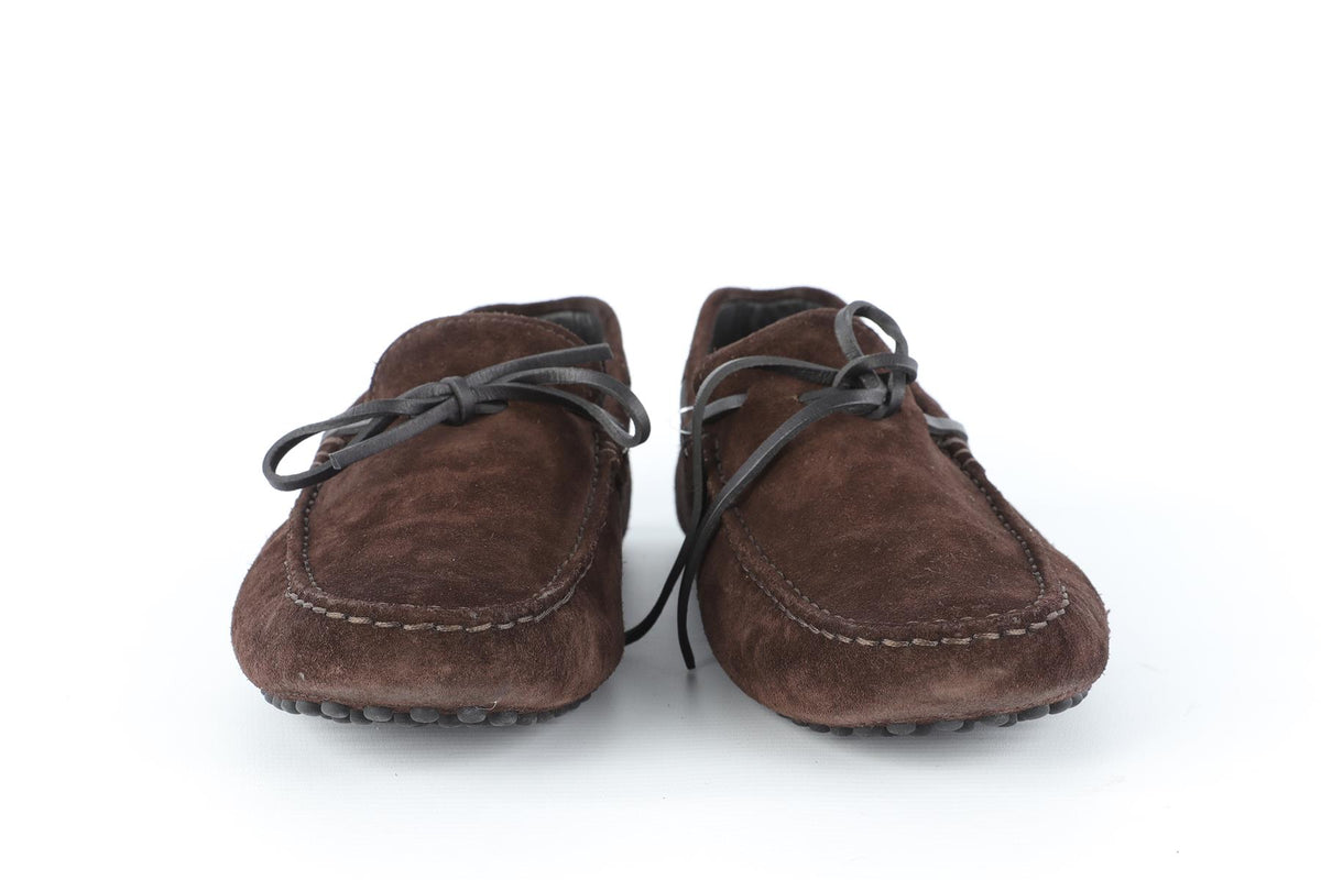 TOD'S + FERRARI BROWN MEN'S SUEDE LOAFERS EU 41.5 UK 7.5 US 8.5