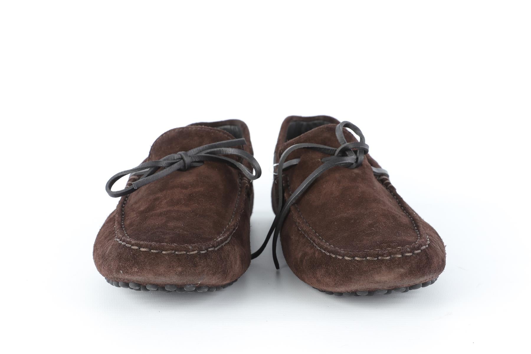 TOD'S + FERRARI BROWN MEN'S SUEDE LOAFERS EU 41.5 UK 7.5 US 8.5