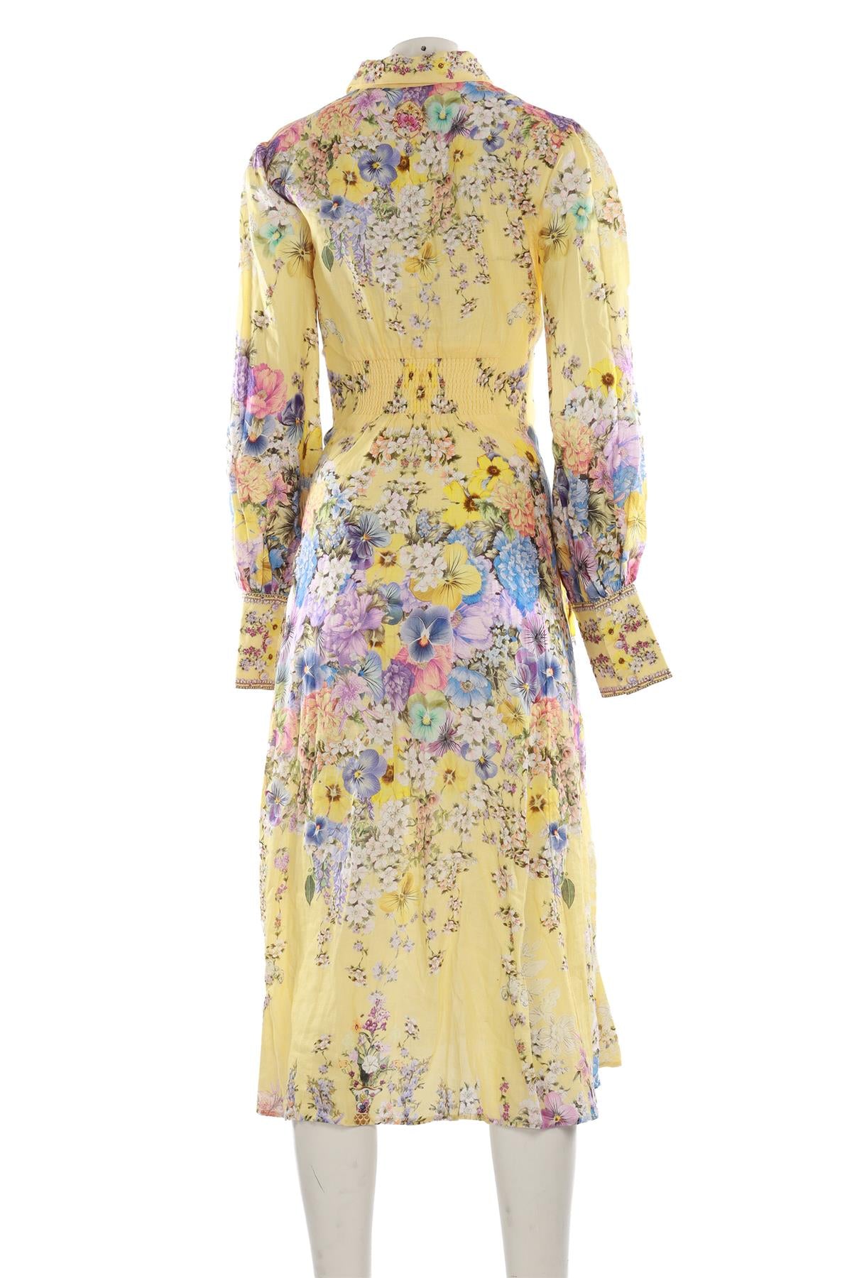 CAMILLA YELLOW LINEN MAXI DRESS SMALL