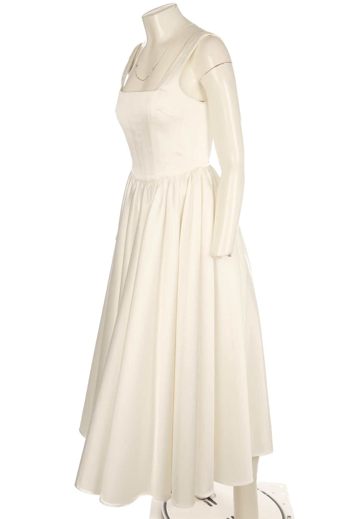 THE NEW ARRIVALS ILKYAZ OZEL WHITE WOVEN MAXI DRESS FR 36 UK 8