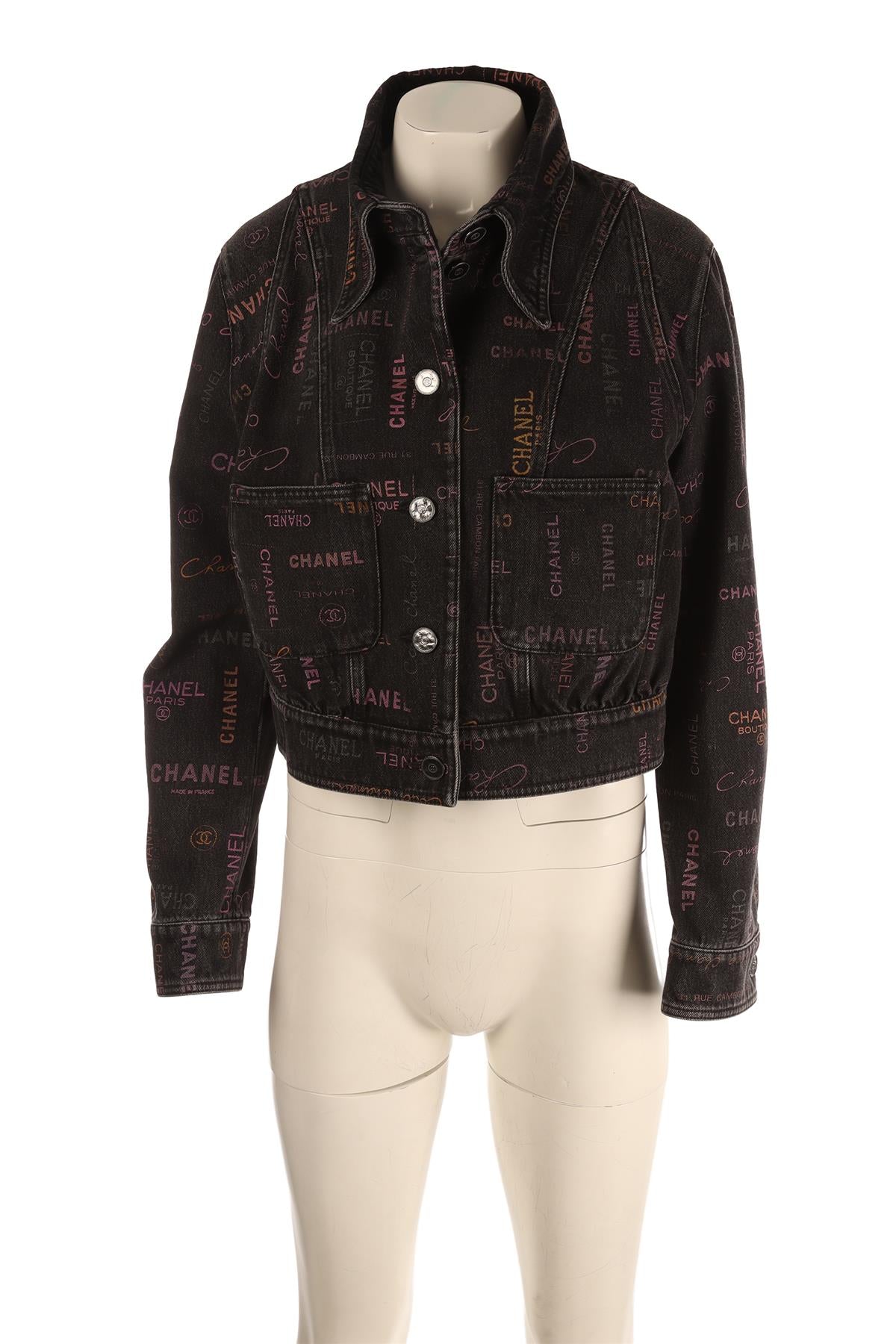 CHANEL GREY 2022 DENIM JACKET FR 42 UK 10