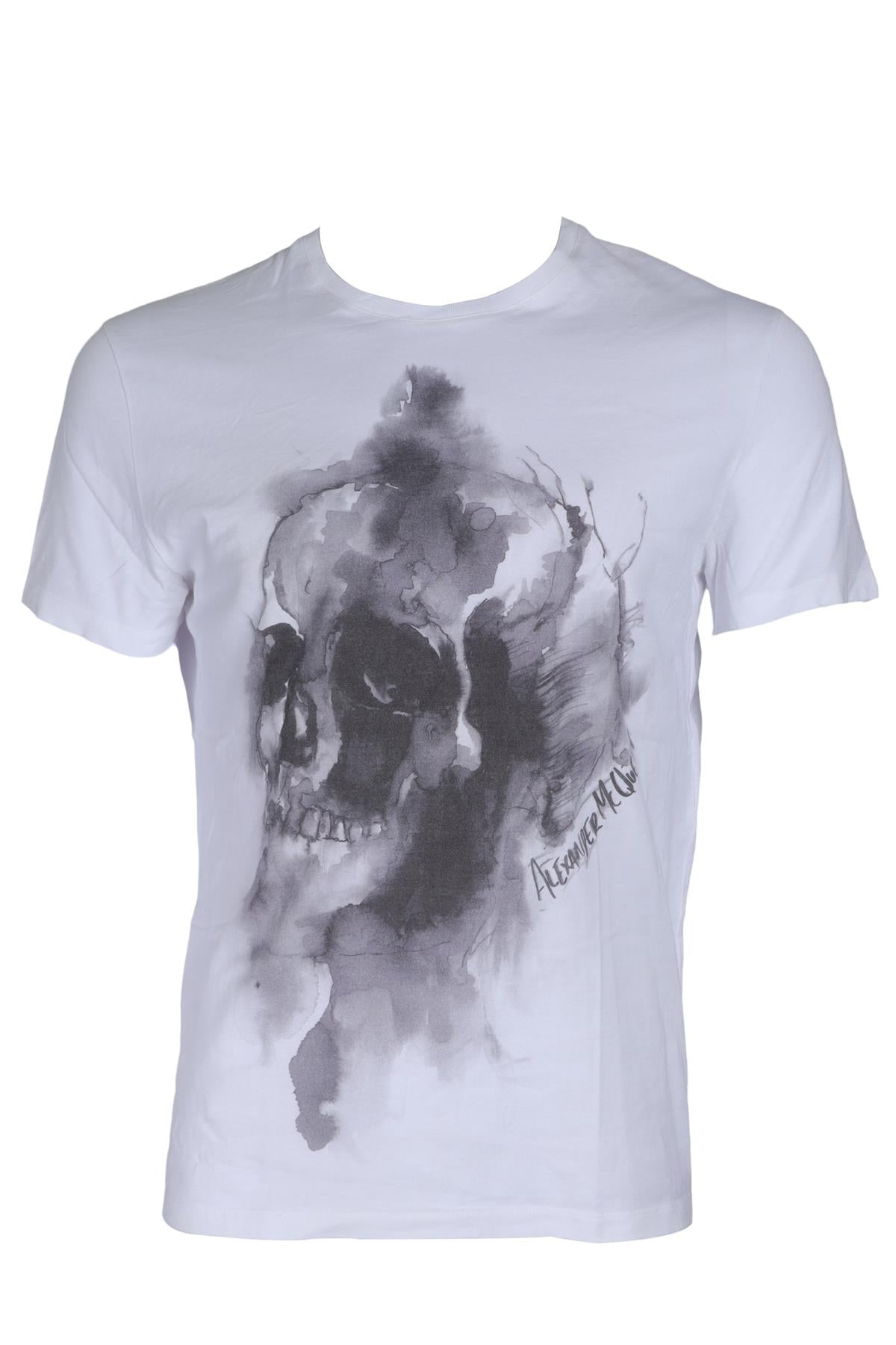 ALEXANDER MCQUEEN WHITE MENS COTTON T-SHIRT SMALL
