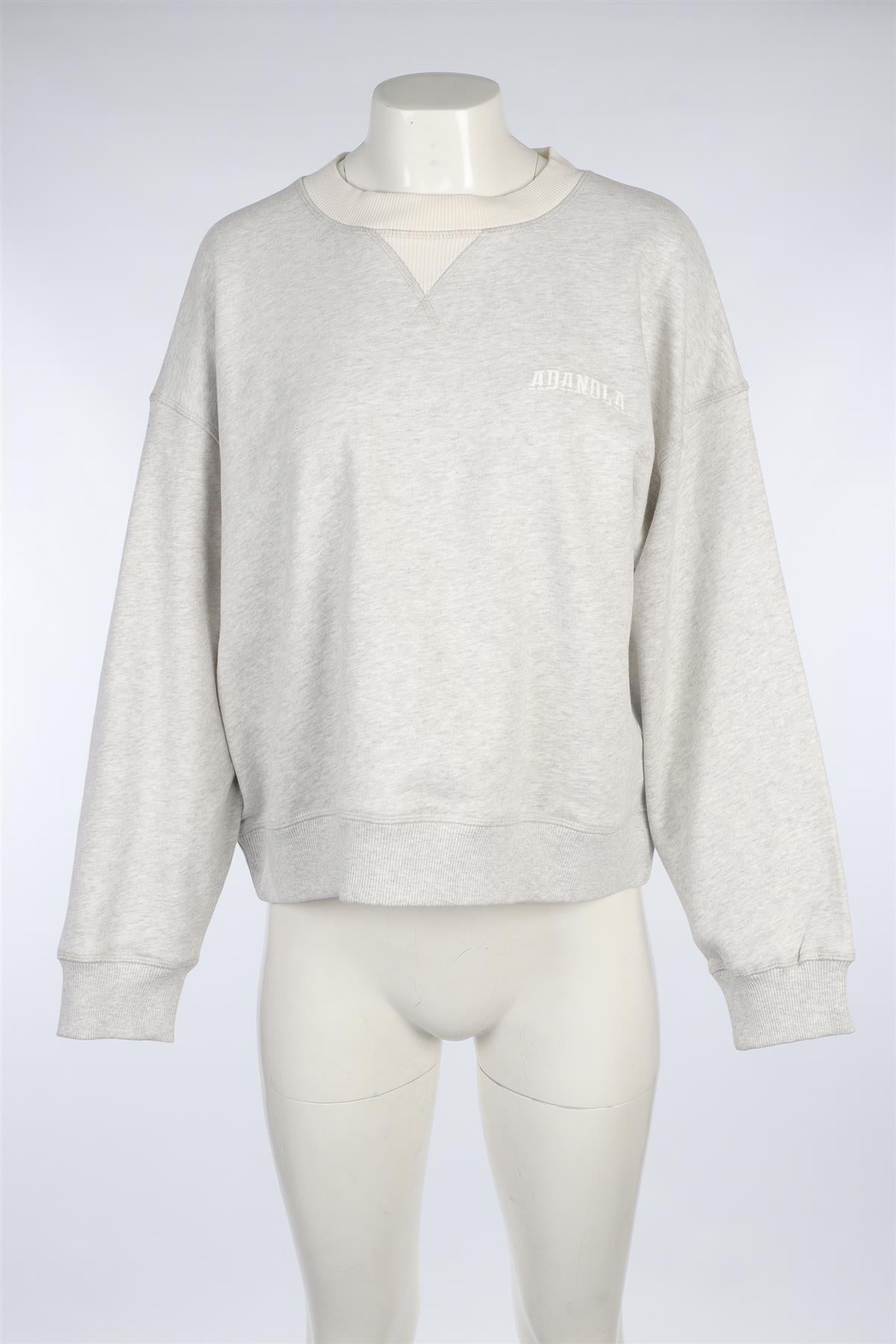 ADANOLA GREY COTTON SWEATSHIRT MEDIUM