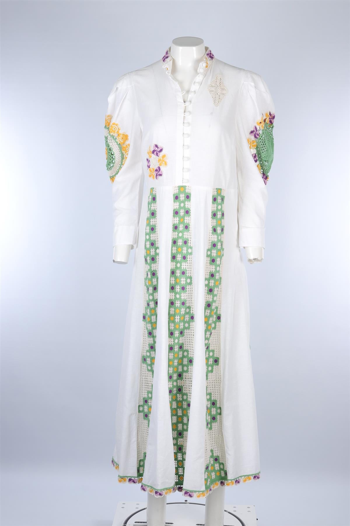 ALEMAIS WHITE LINEN MAXI DRESS AU 14 UK 14