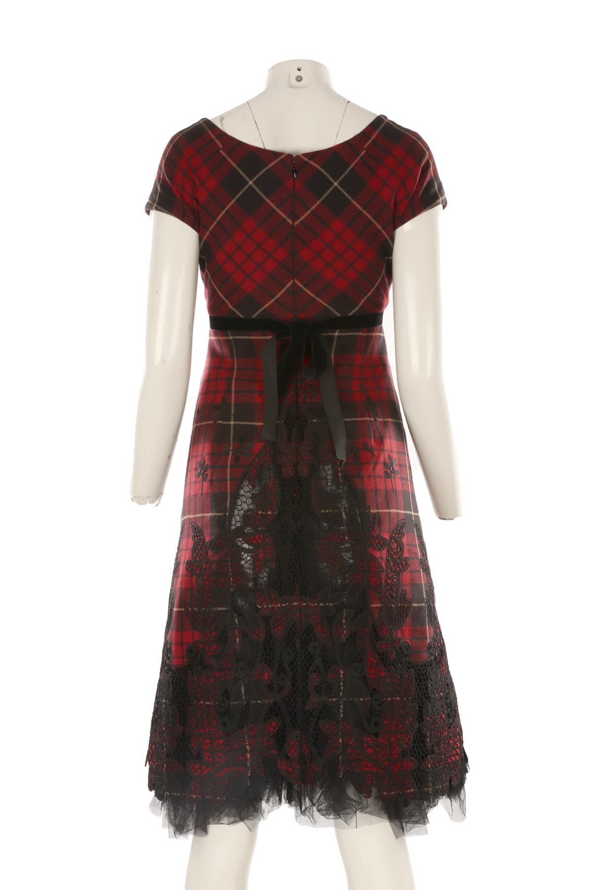 ALEXANDER MCQUEEN RED 2006 WOOL MIDI DRESS IT 40 UK 8
