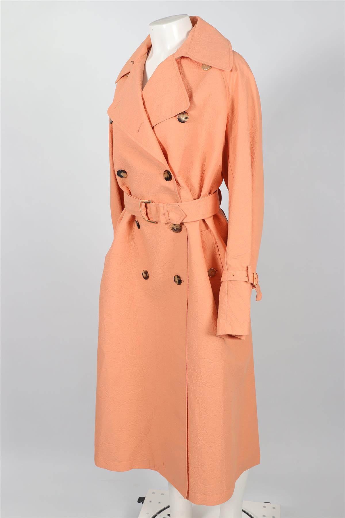 ROKSANDA PEACH SILK TRENCH COAT XSMALL