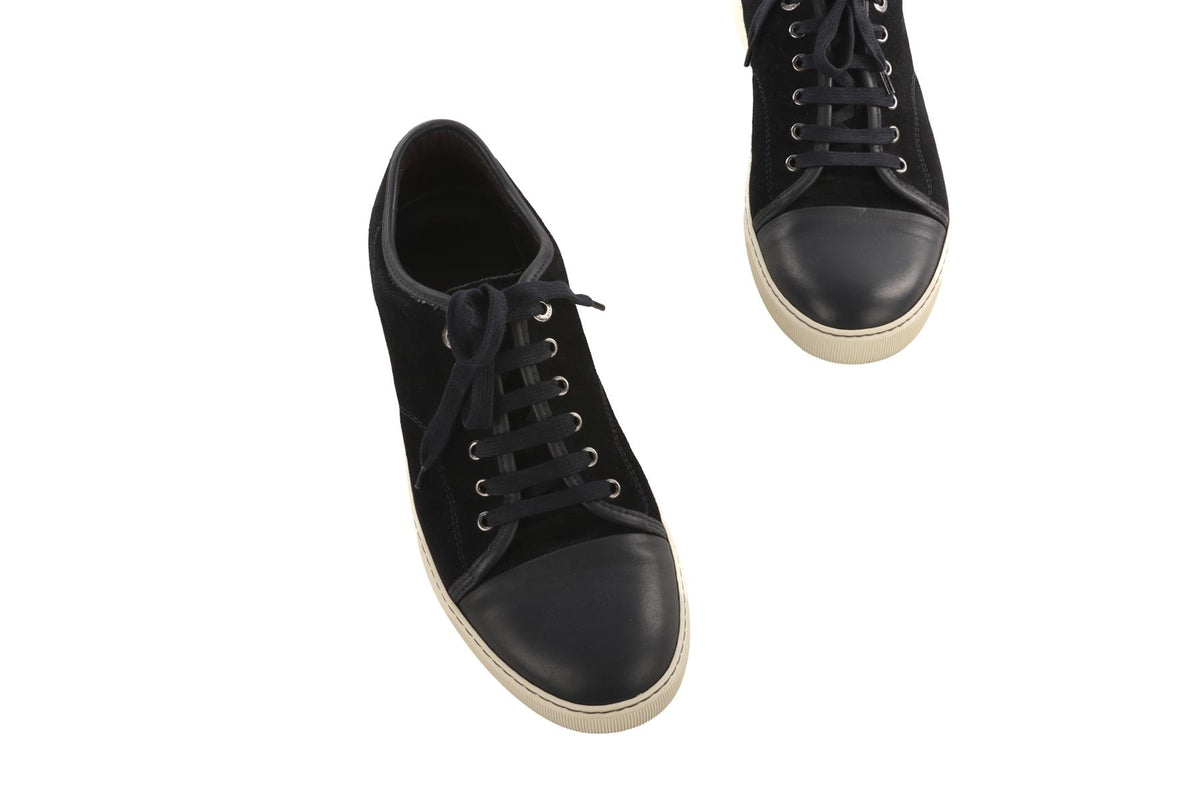 LANVIN NAVY MEN'S VELVET SNEAKERS EU 42 UK 8 US 9