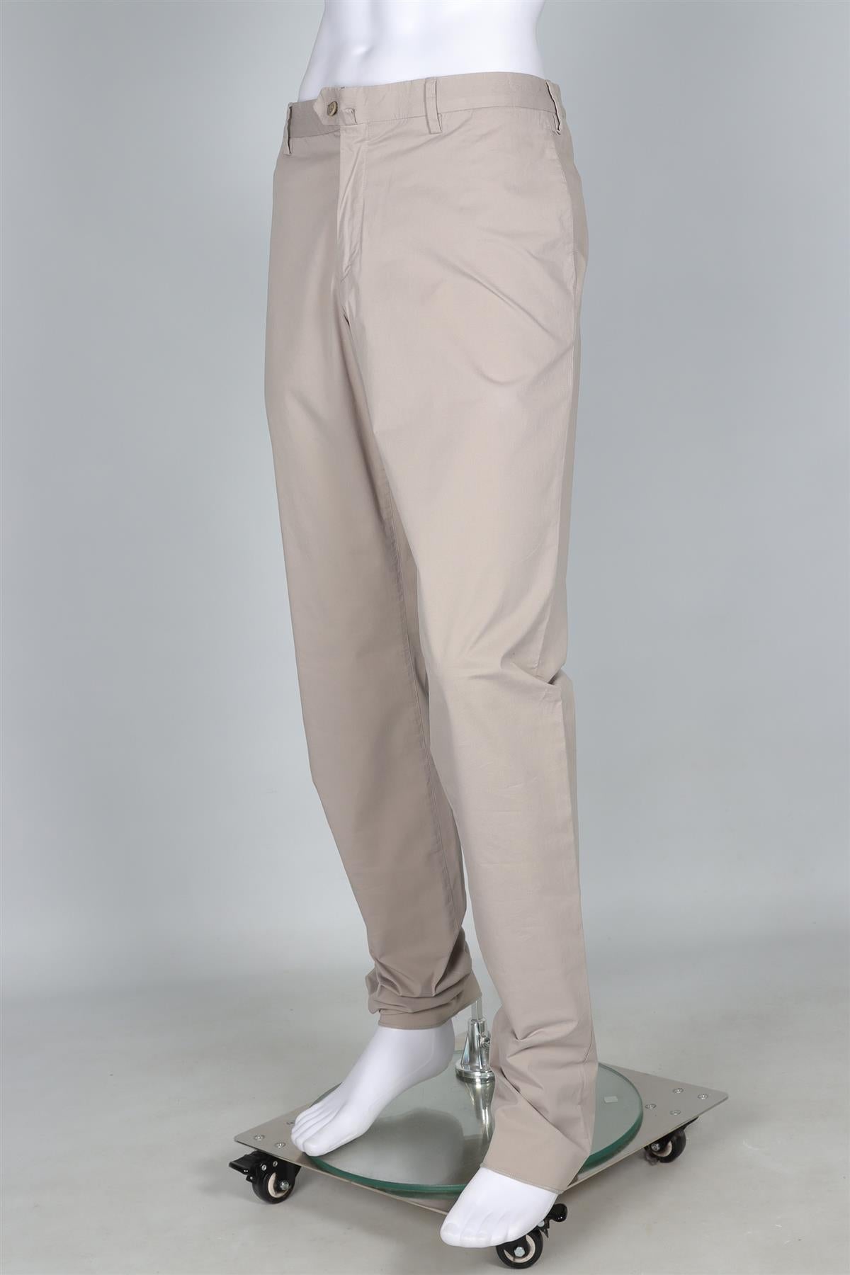 LORO PIANA GREY MEN'S COTTON STRAIGHT LEG TROUSERS IT 58 UK/US 40