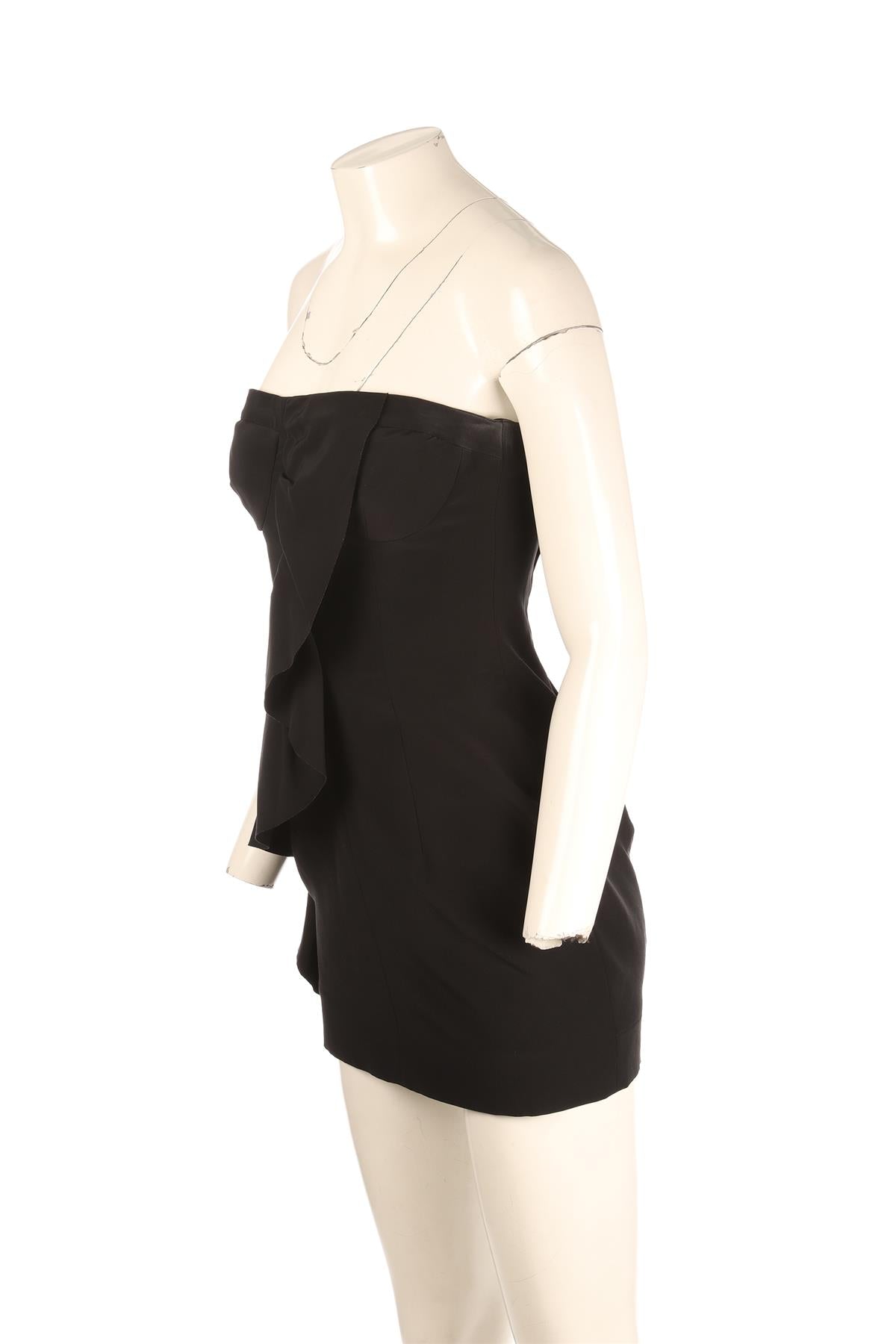 MIU MIU BLACK SILK MINI DRESS IT 40 UK 8
