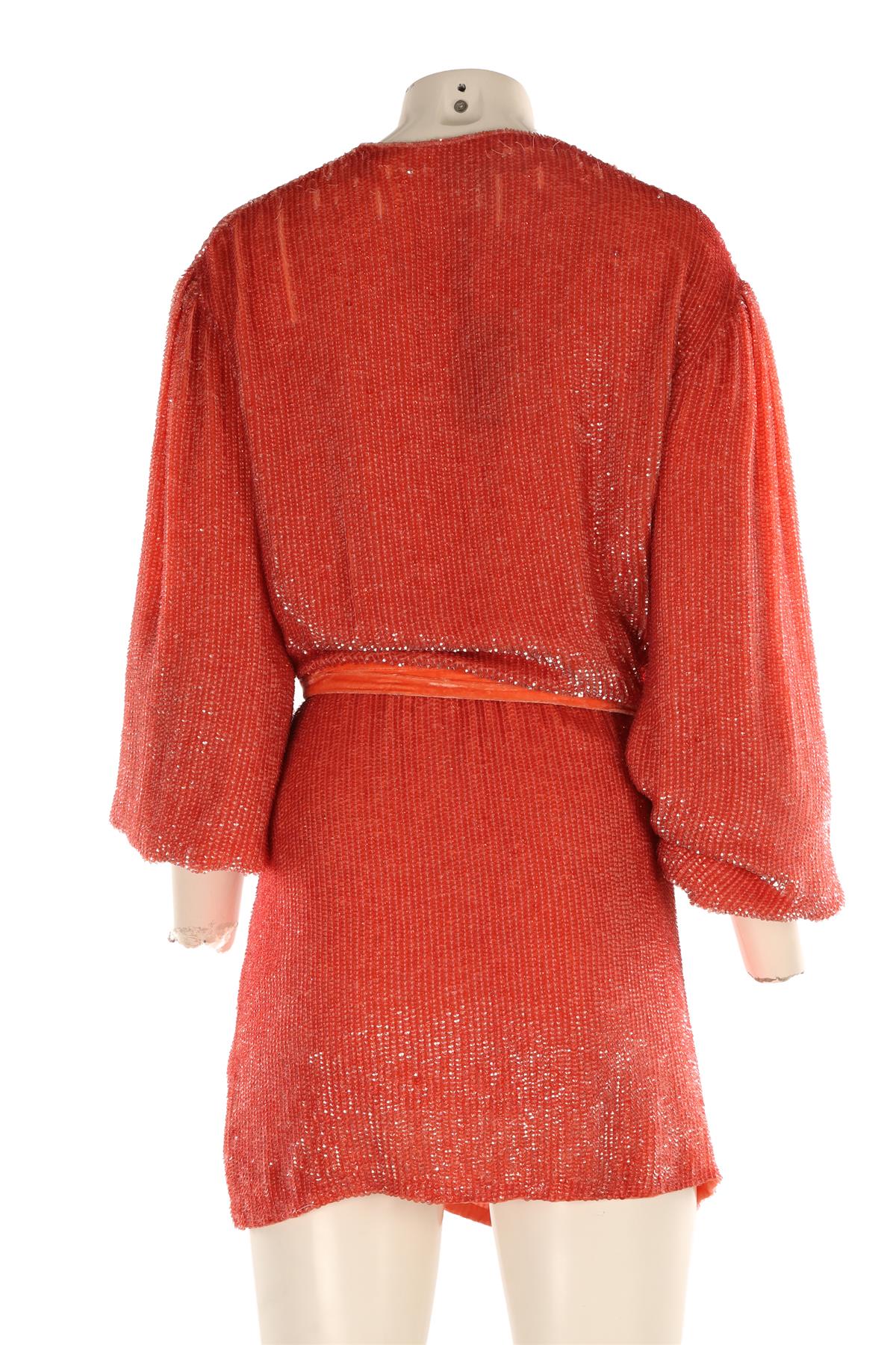RETROFETE PINK SEQUIN MINI DRESS SMALL