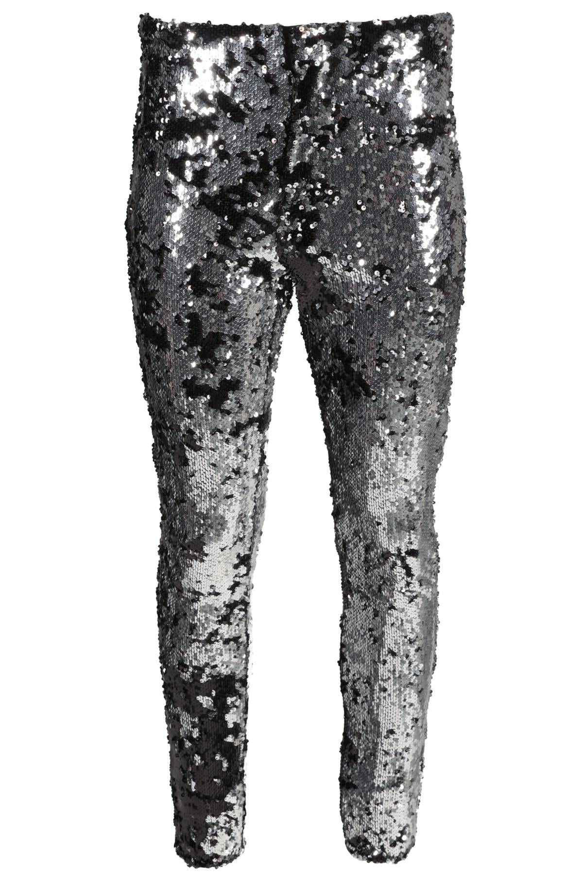 ISABEL MARANT SILVER SEQUIN SKINNY PANTS FR 40 UK 12