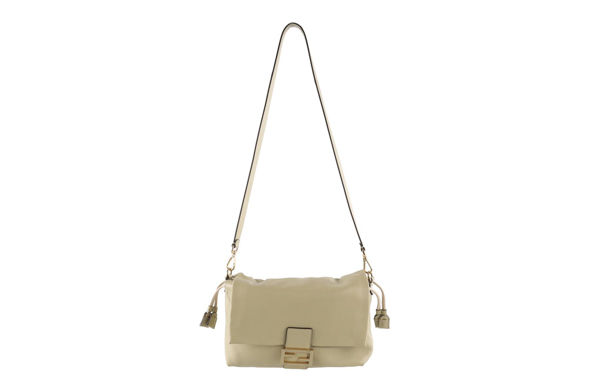 FENDI GREEN MAMMA BAGUETTE LEATHER SHOULDER BAG