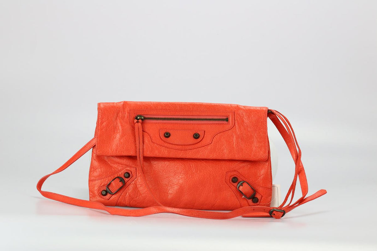 BALENCIAGA MOTORCROSS LEATHER CLUTCH