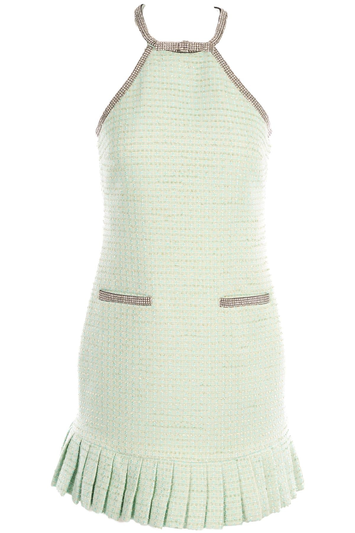 SELF-PORTRAIT BLUE WOOL MINI DRESS UK 8