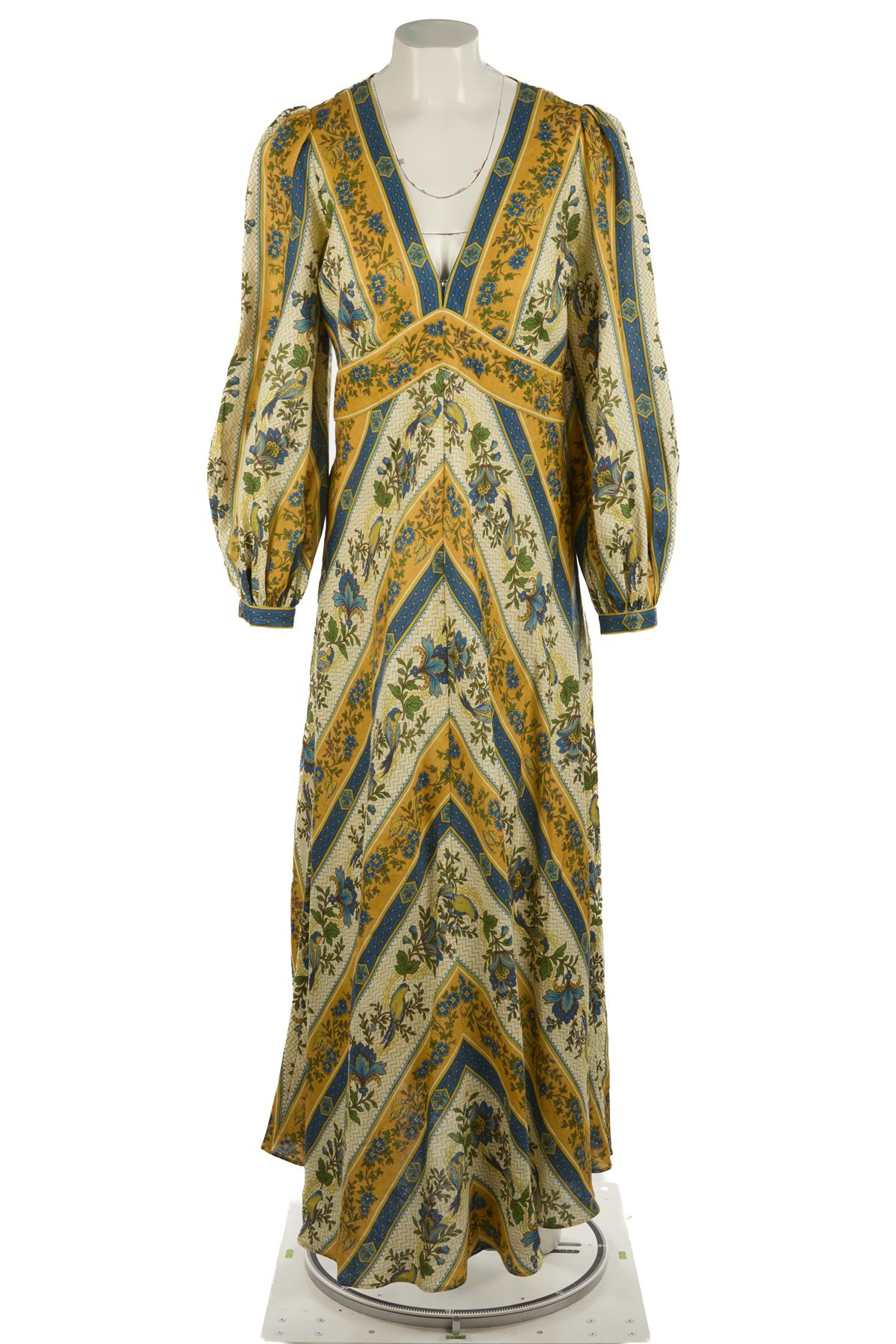 ALEMAIS YELLOW LINEN MAXI DRESS UK 10