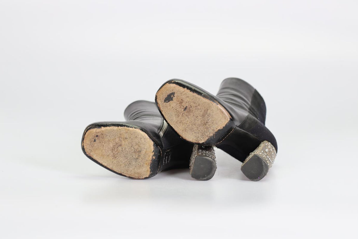 DRIES VAN NOTEN LEATHER ANKLE BOOTS EU 36.5 UK 3.5 US 6.5