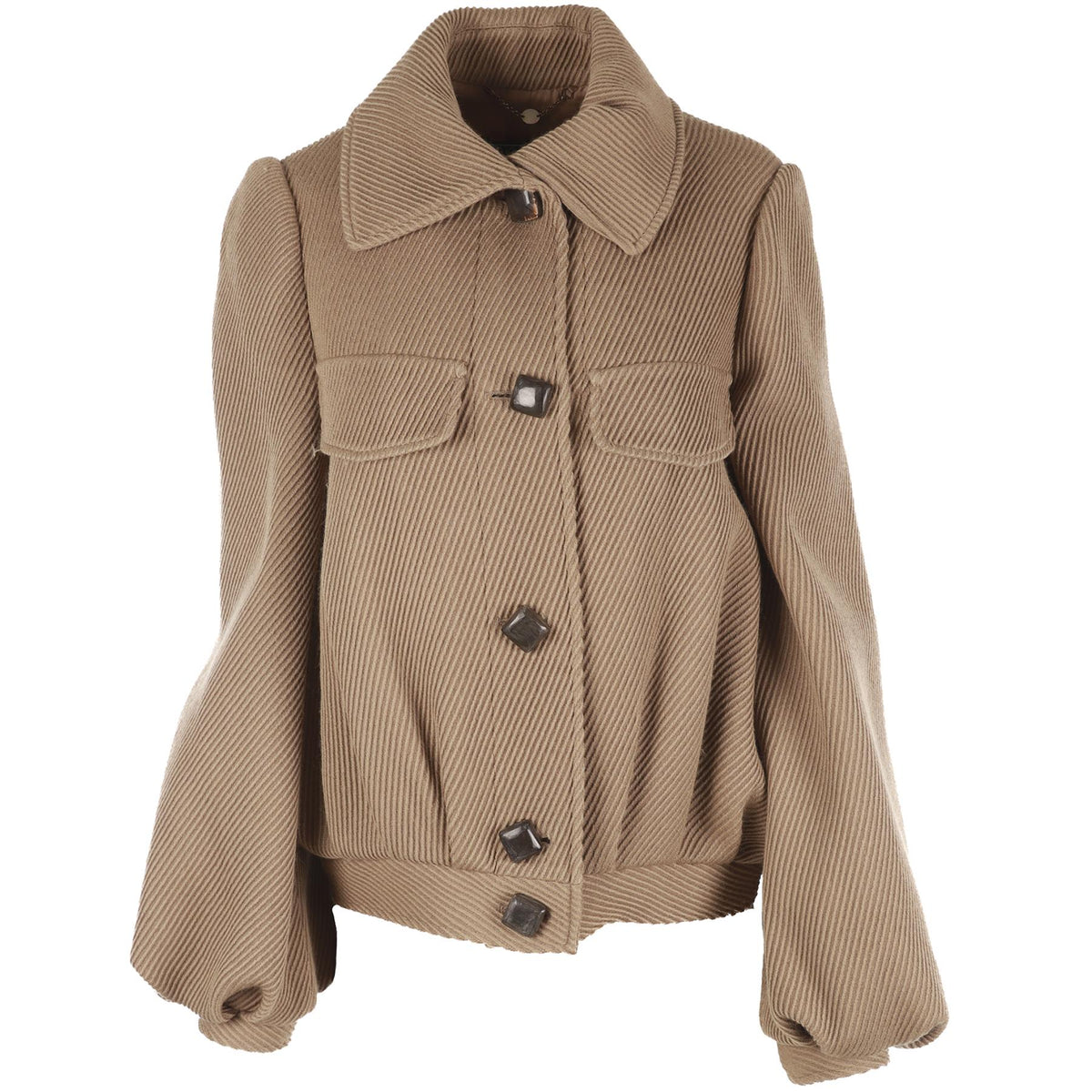 SALVATORE FERRAGAMO BROWN WOOL JACKET IT 40 UK 8