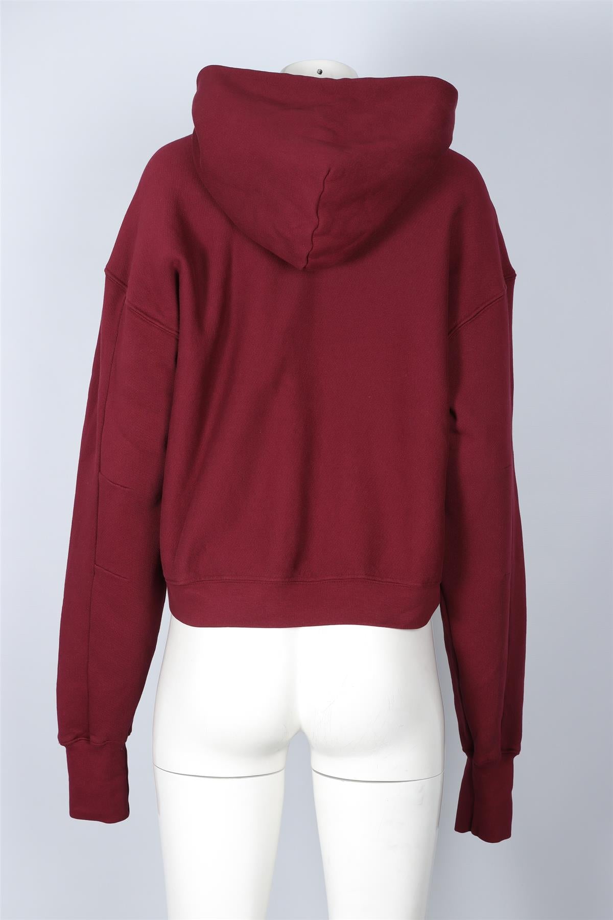 LES TIENS BURGUNDY COTTON HOODIE MEDIUM