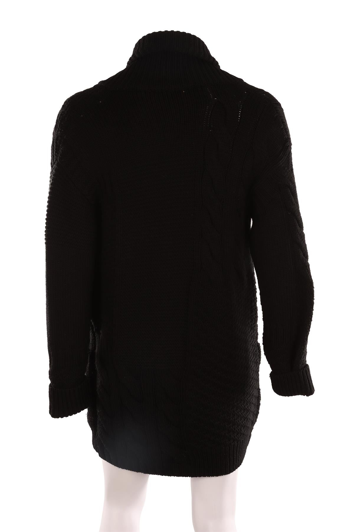 ALEXANDER MCQUEEN BLACK MEN'S WOOL CARDIGAN SMALL