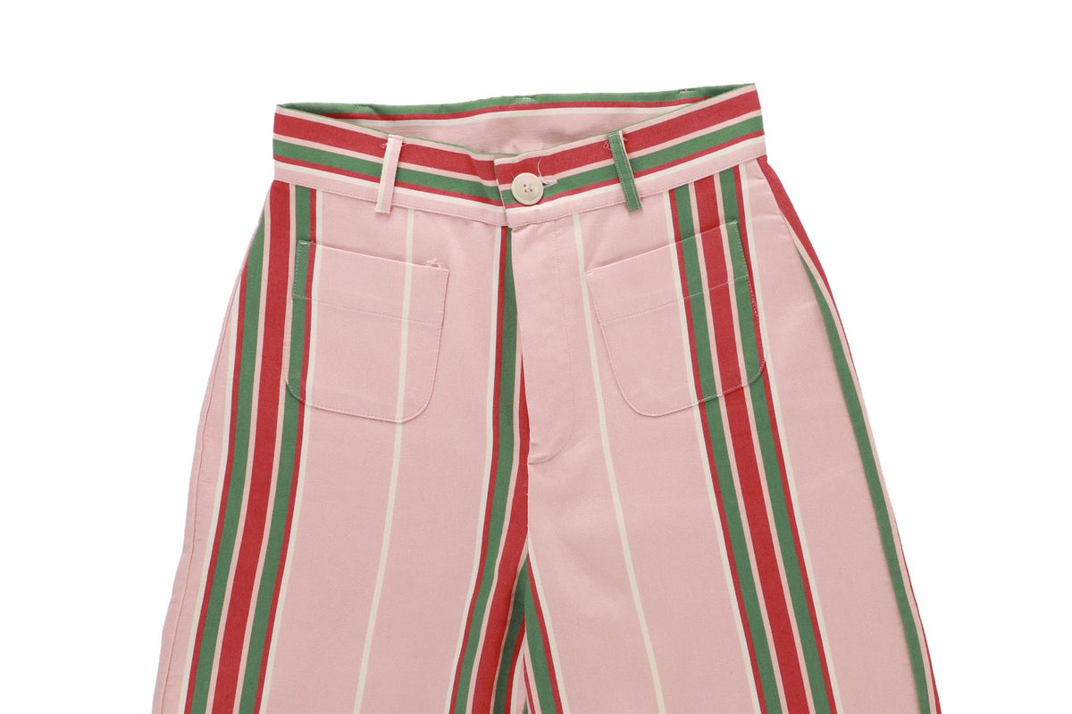 LA VESTE PINK COTTON STRAIGHT LEG PANTS SMALL