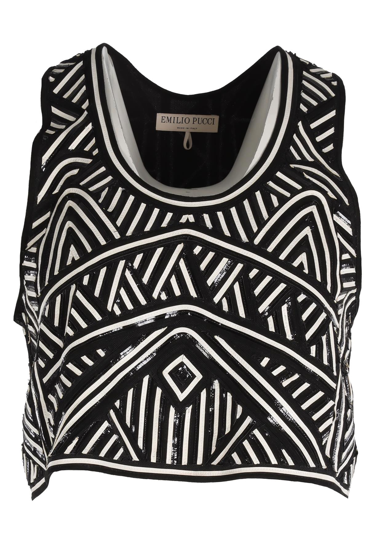 EMILIO PUCCI BLACK SILK TOP IT 40 UK 8