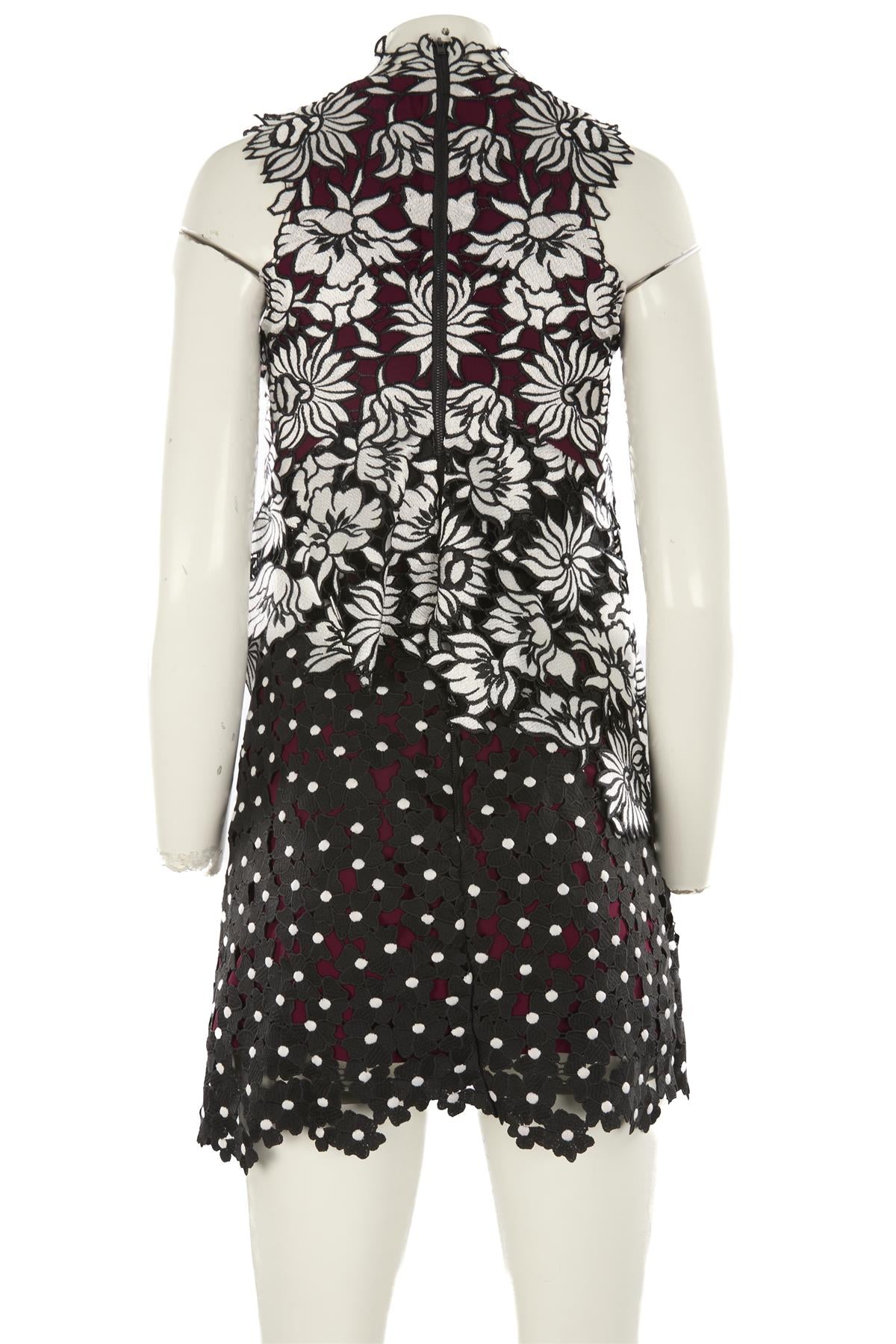 SELF-PORTRAIT BLACK CROCHET MINI DRESS UK 6
