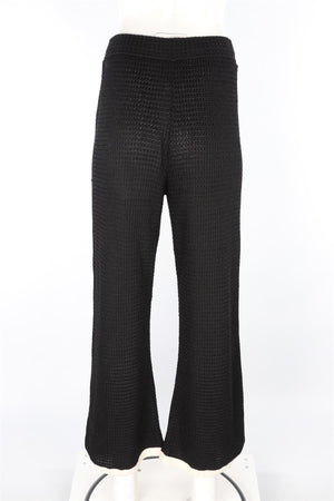 CHANEL BLACK 2024 COTTON FLARED PANTS FR 40 UK 12