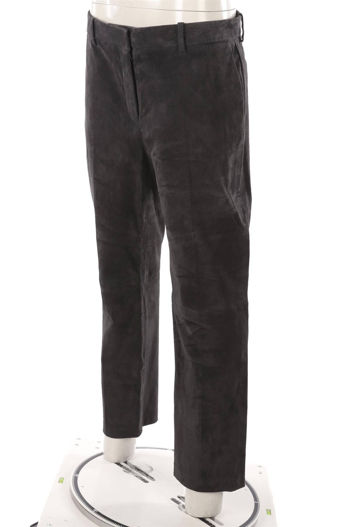 JOSEPH GREY SUEDE STRAIGHT LEG PANTS FR 44 UK 14