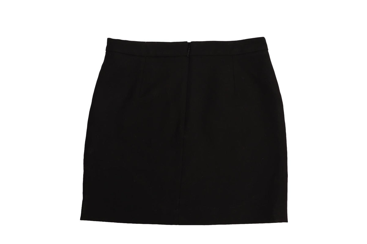 SAINT LAURENT BLACK WOOL MINI SKIRT FR 34 UK 6