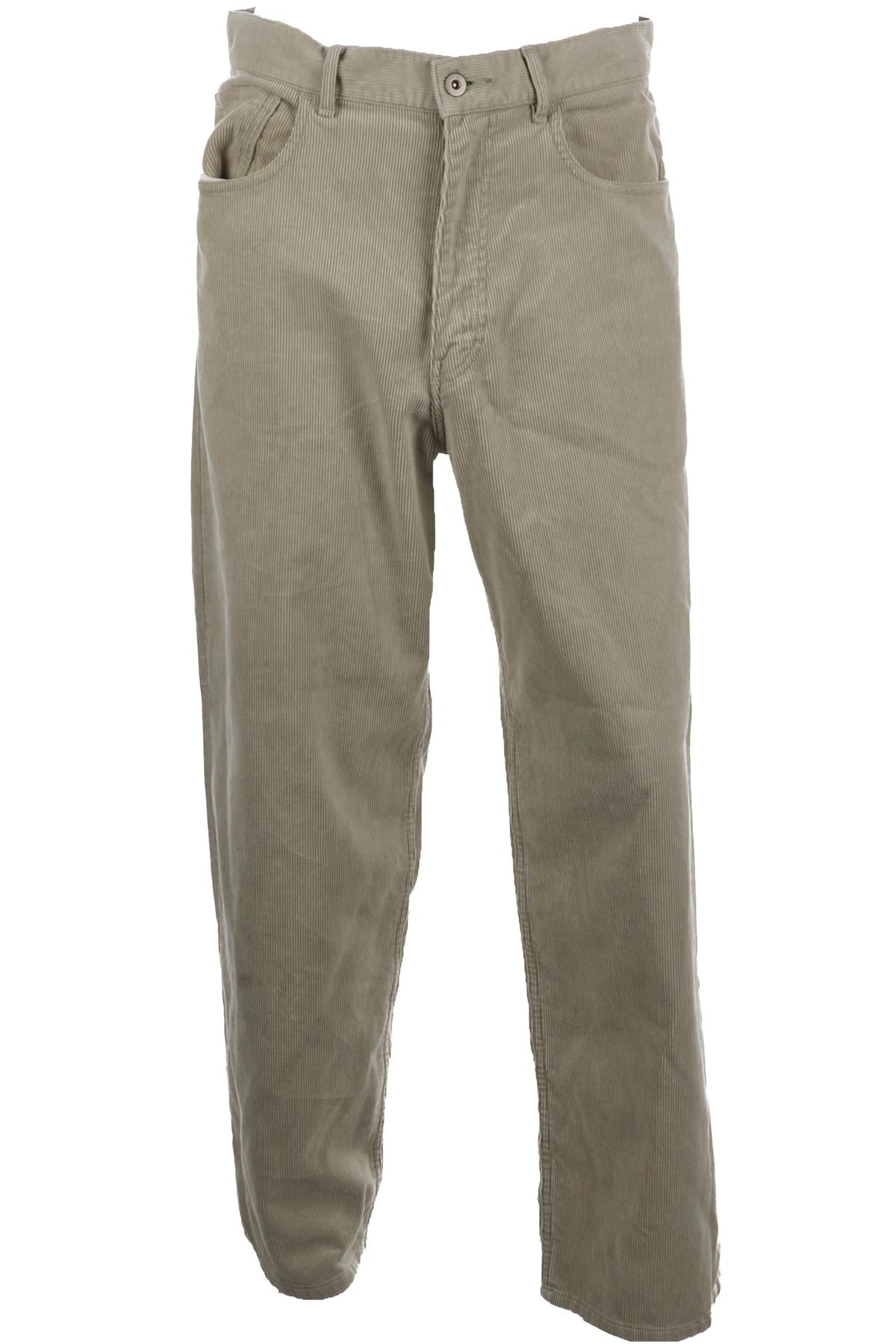 AURALEE GREEN MENS CORDUROY STRAIGHT LEG PANTS MEDIUM