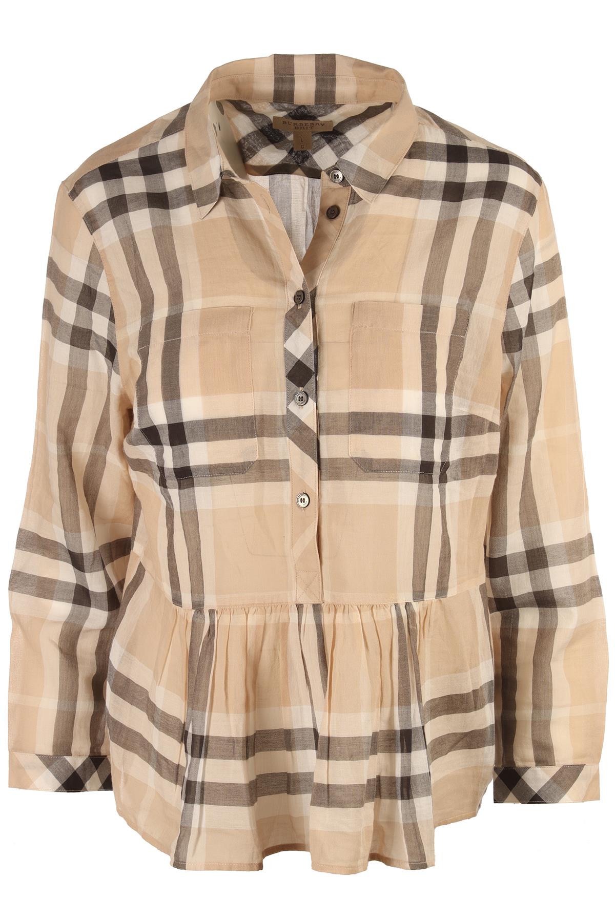 BURBERRY BRIT BEIGE COTTON SHIRT LARGE