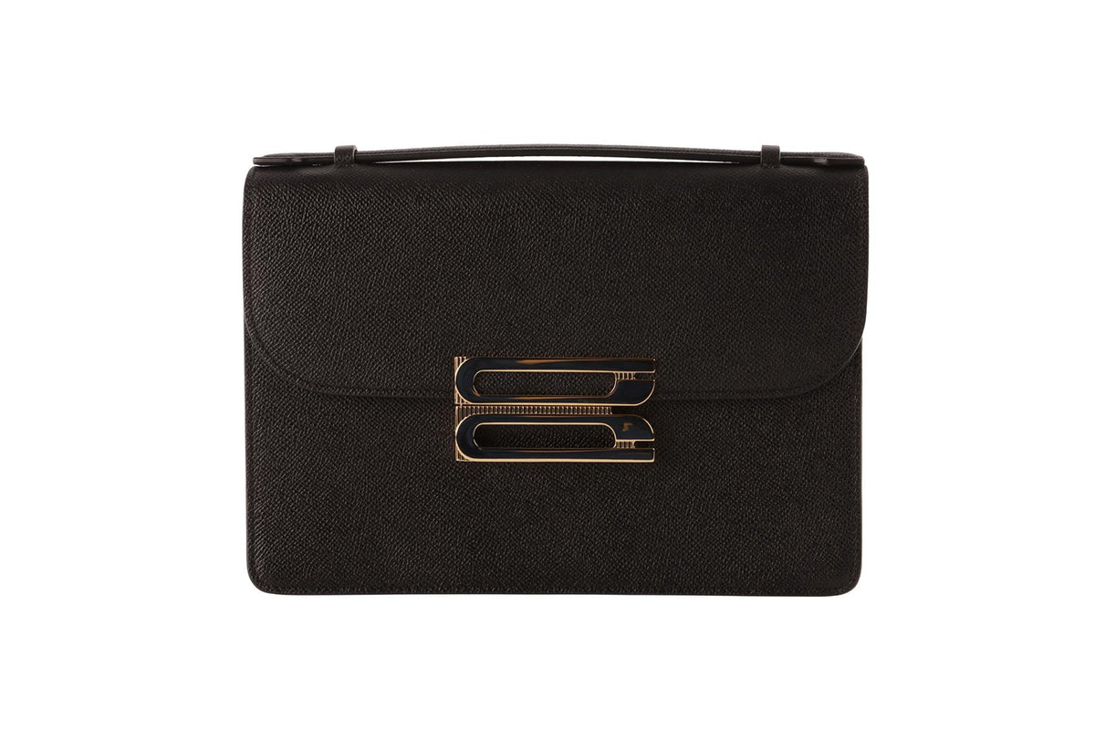 VICTORIA BECKHAM BLACK THE DORIAN LEATHER SHOULDER BAG